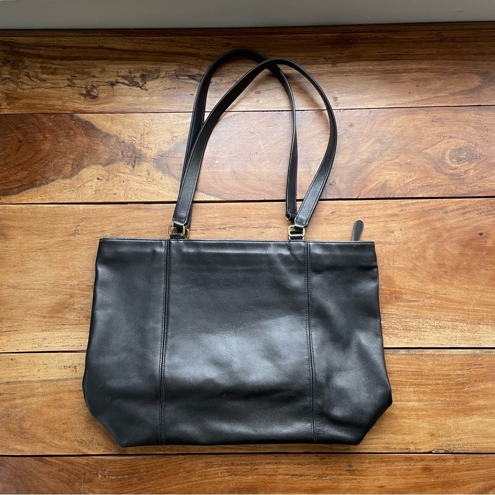Vintage Coach Black Leather 4065 Light Tote Bag *Project* - Picture 6 of 13